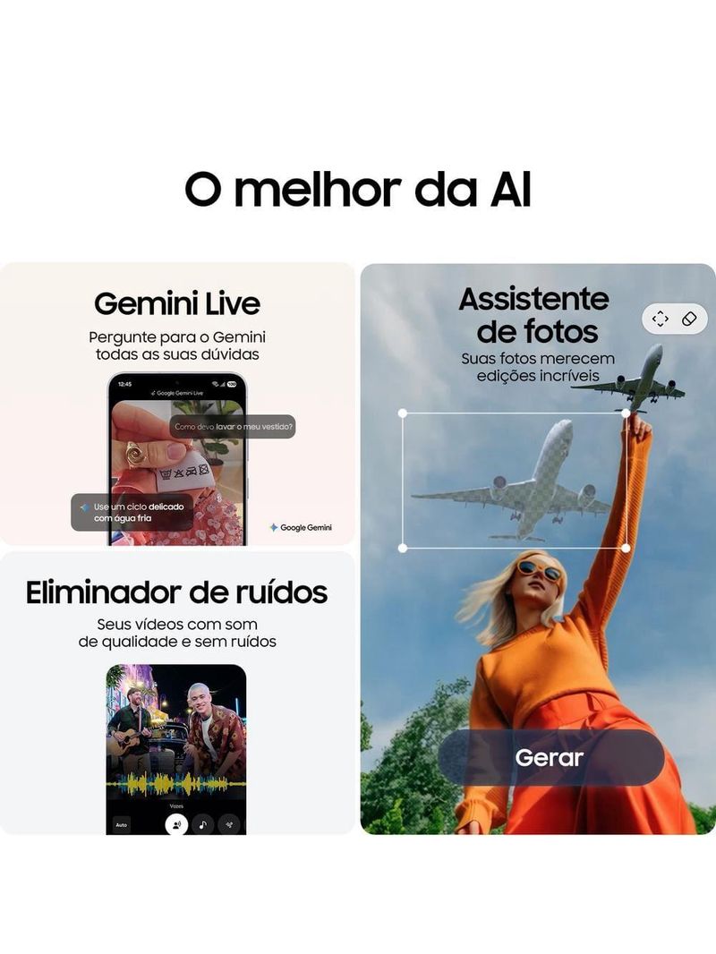 Smartphone samsung galaxy s25 fe 5g tela 6,7” amoled 128gb 8gb ram câmera 50mp jetblack