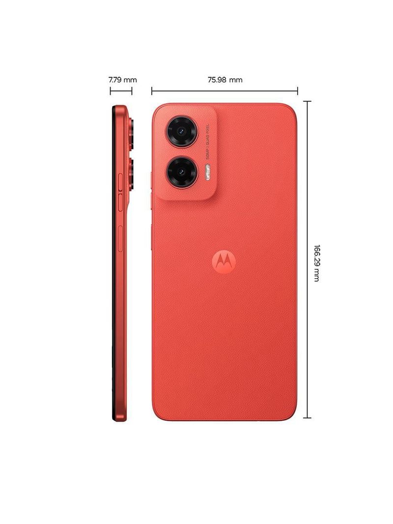 Smartphone motorola moto g35 5g coral 256gb 4gb ram + 8gb ram boost e camera 50mp com ai nfc tela 67" com superbrilho