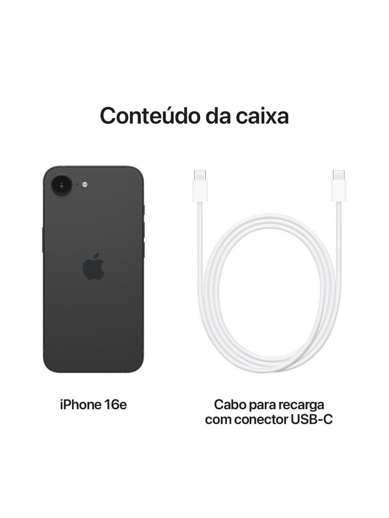 Apple iphone 16e de 128gb - preto