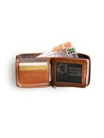 Carteira masculina de couro com zíper newton marrom