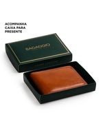 Carteira masculina de couro com zíper newton marrom