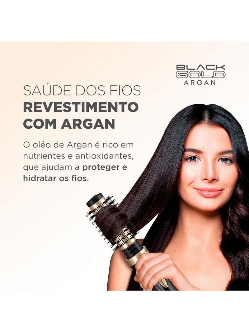 Escova rotativa mondial argan er-11 1000w black gold