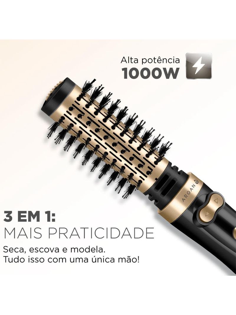 Escova rotativa mondial argan er-11 1000w black gold