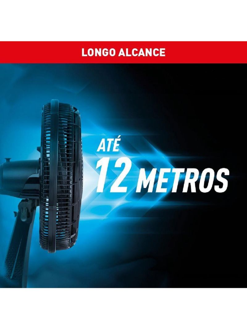 Ventilador de parede arno x-treme ve9p 40cm 160w 9 pás silencioso preto e azul