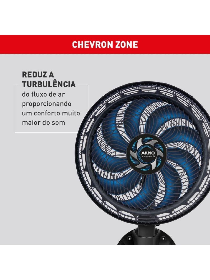 Ventilador de parede arno x-treme ve9p 40cm 160w 9 pás silencioso preto e azul