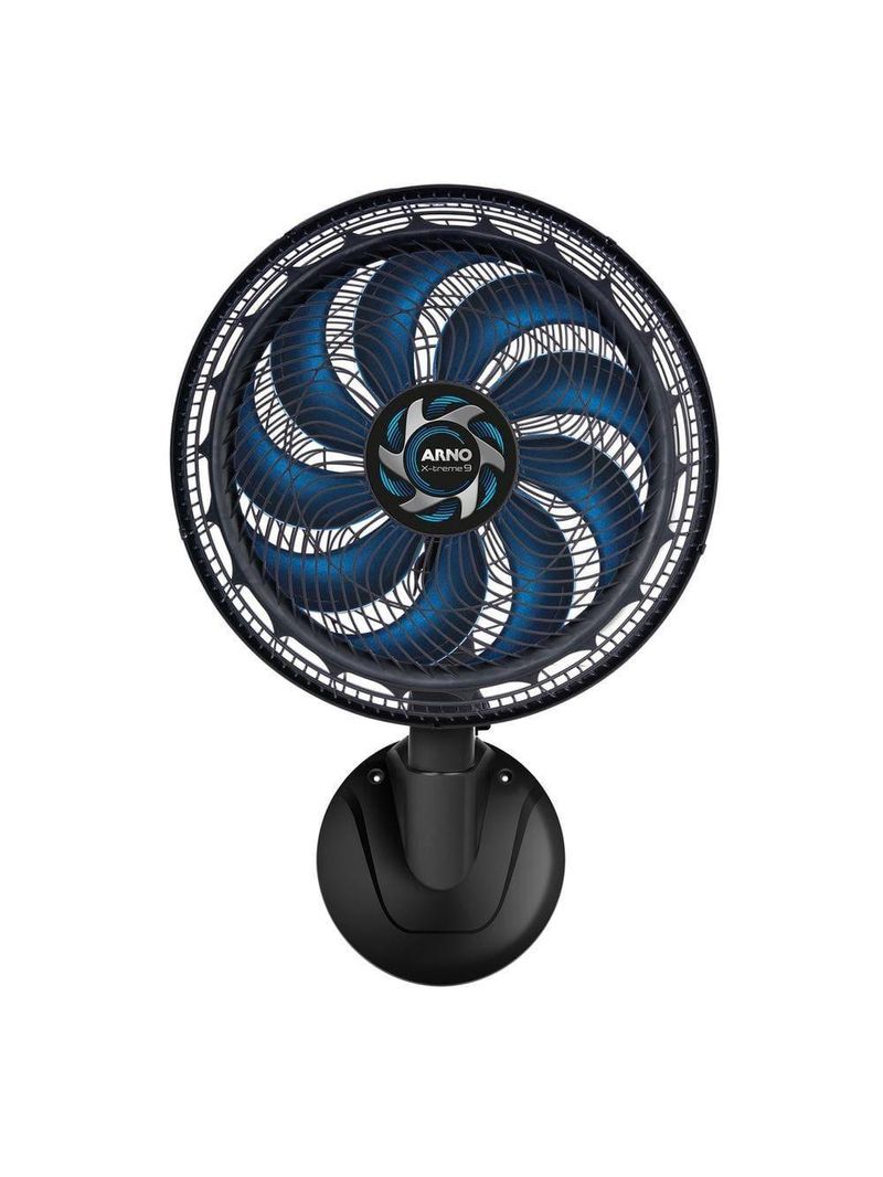 Ventilador de parede arno x-treme ve9p 40cm 160w 9 pás silencioso preto e azul