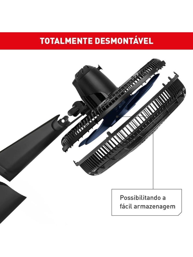 Ventilador de parede arno x-treme ve9p 40cm 160w 9 pás silencioso preto e azul