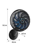 Ventilador de parede arno x-treme ve9p 40cm 160w 9 pás silencioso preto e azul