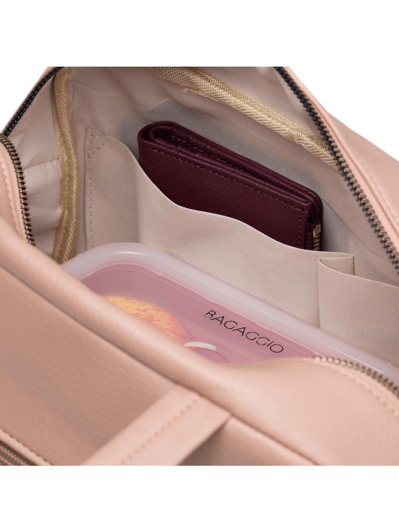 Bolsa feminina mini baú rebite nude