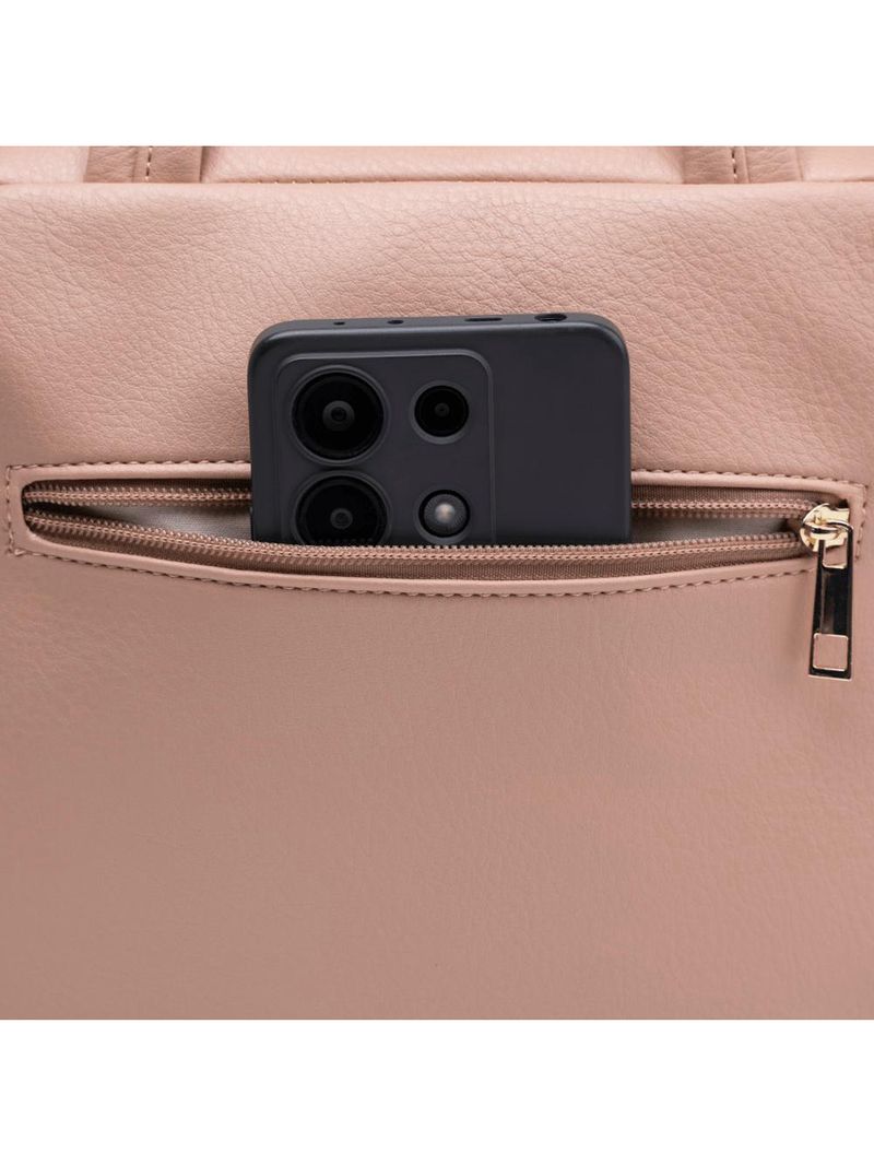 Bolsa feminina mini baú rebite nude