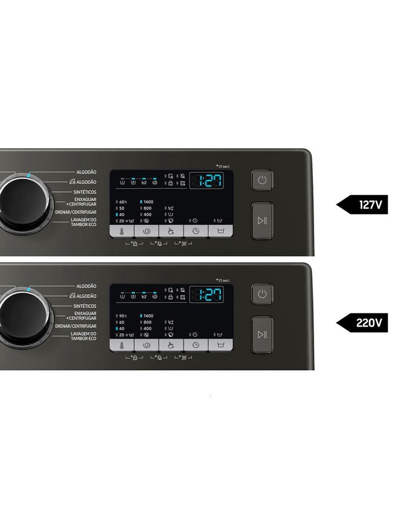 Lavadora de roupas samsung ww11t4040bxfaz com diamond drum e vapor de higiene inox - 11kg