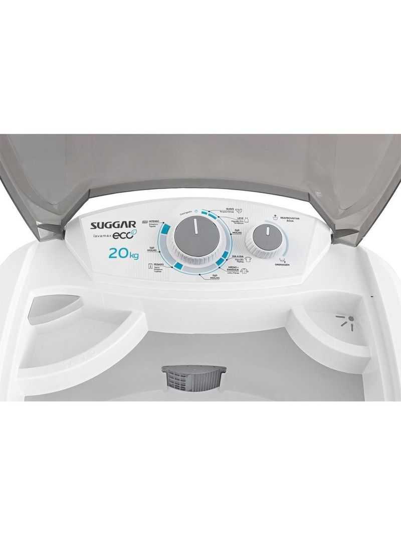 Lavadora suggar lavamax eco 20kg 6 programas de lavagem 580w branca
