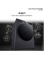 Lava e seca lg 12kg/7kg smart vc4 com inteligência artificial ai dd™ cv5012pc4 - inox