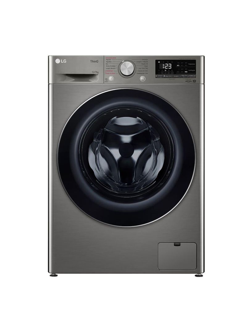 Lava e seca LG 12kg/7kg smart vc4 com inteligência artificial ai dd™ cv5012pc4 - inox