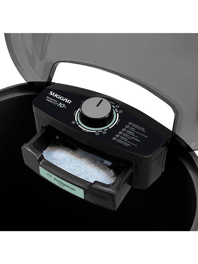 Lavadora suggar neo eco 10kg 6 programas de lavagem 450w preto