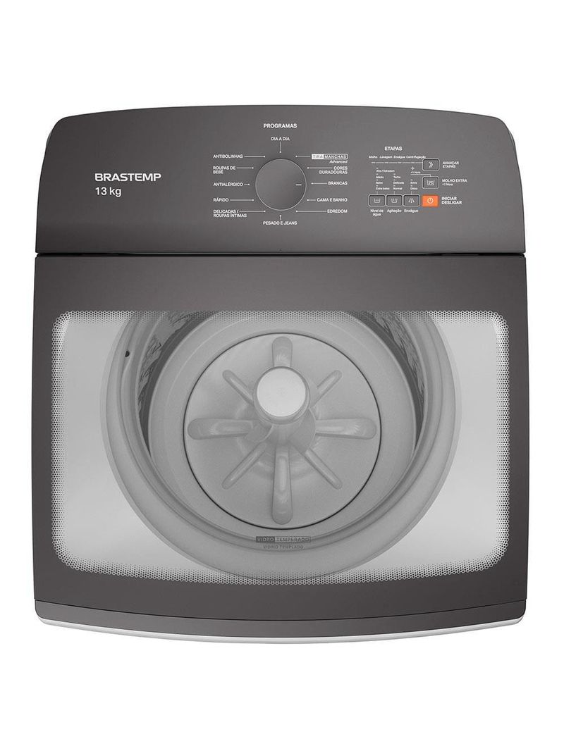 Lavadora de Roupas Brastemp BWK13AB – Branca | 13kg | Ciclo Tira Manchas Advanced | Ciclo Antibolinha