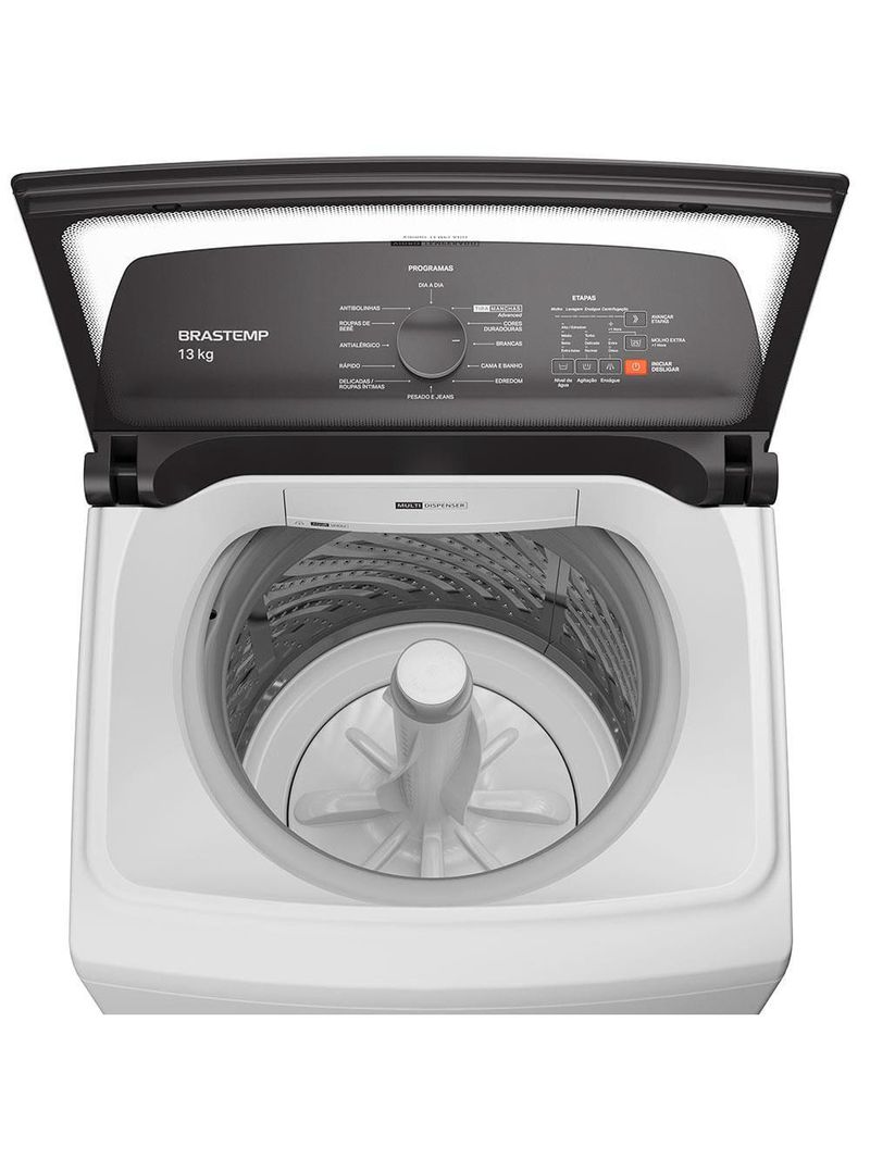 Lavadora de Roupas Brastemp BWK13AB – Branca | 13kg | Ciclo Tira Manchas Advanced | Ciclo Antibolinha