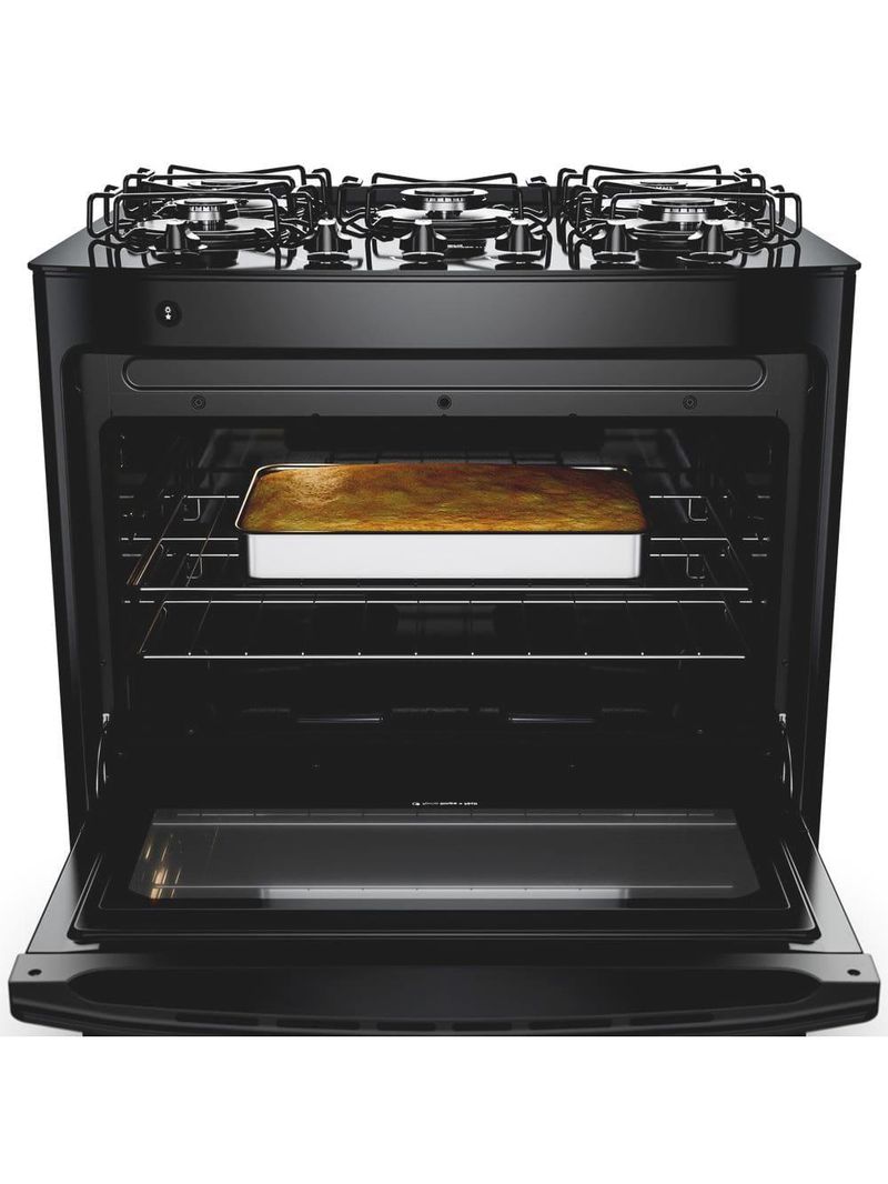 Fogão 5 bocas consul cfs5vbe com mesa de vidro e acendimento automático preto - bivolt