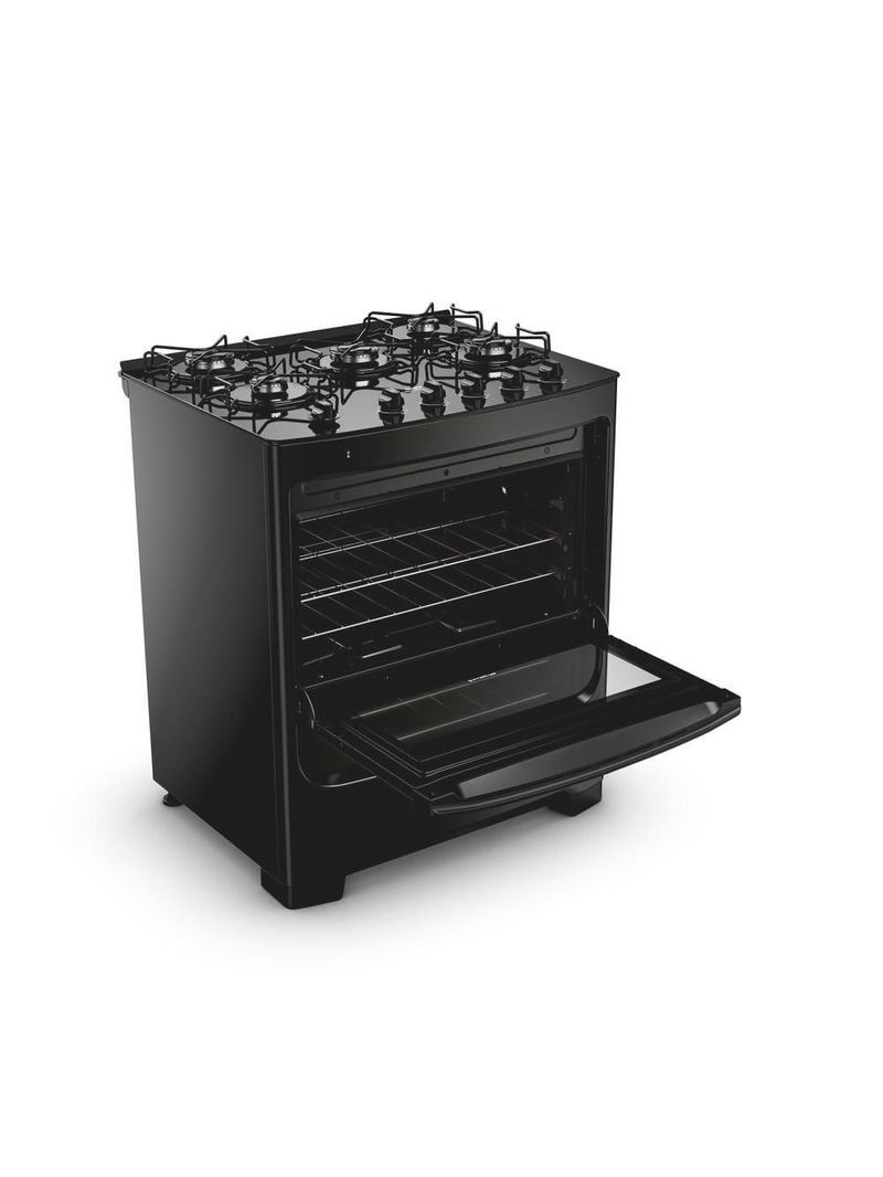 Fogão 5 bocas consul cfs5vbe com mesa de vidro e acendimento automático preto - bivolt