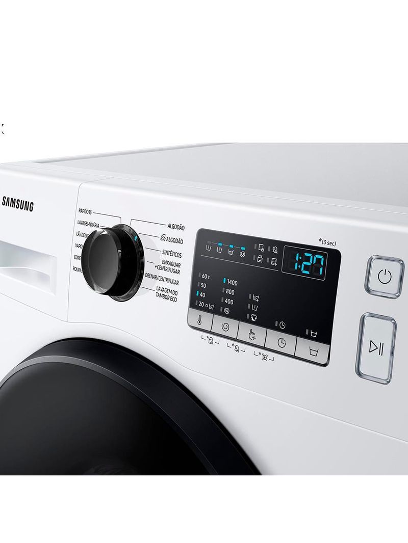 Lavadora de roupas samsung ww11t4040befaz com diamond drum e vapor de higiene branca - 11kg