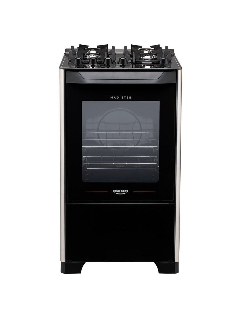 Fogão dako 4 bocas magister mesa de vidro acendimento automático bivolt preto