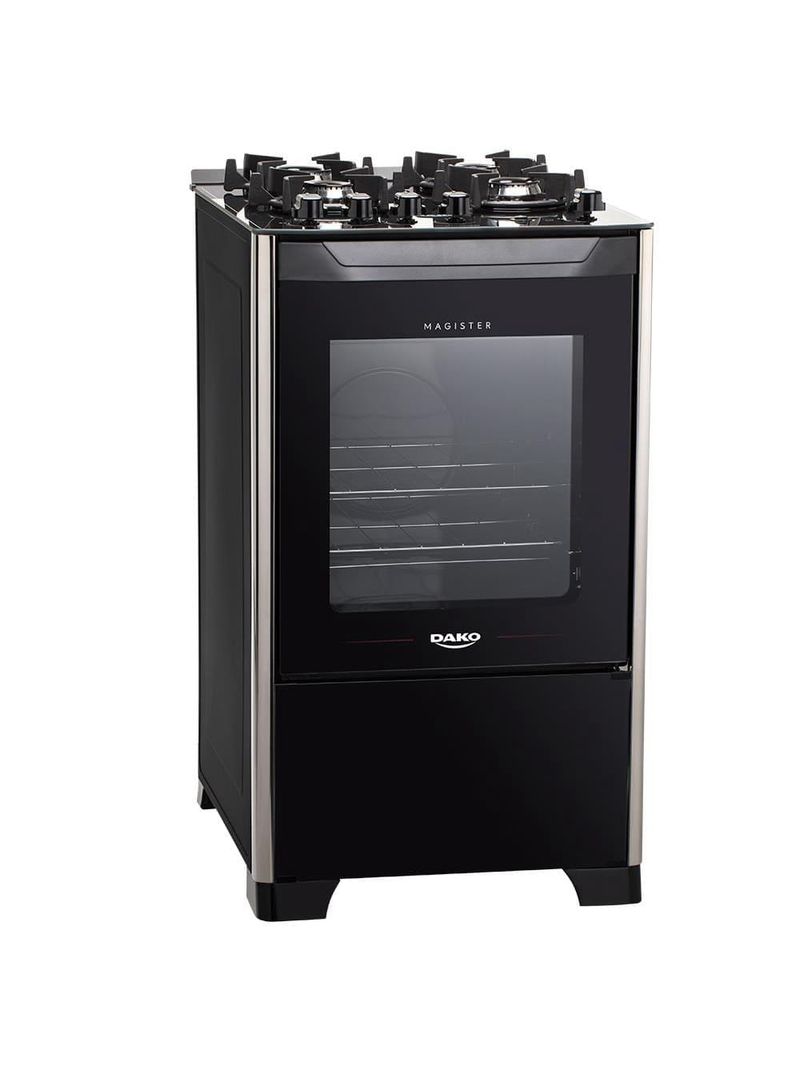 Fogão dako 4 bocas magister mesa de vidro acendimento automático bivolt preto