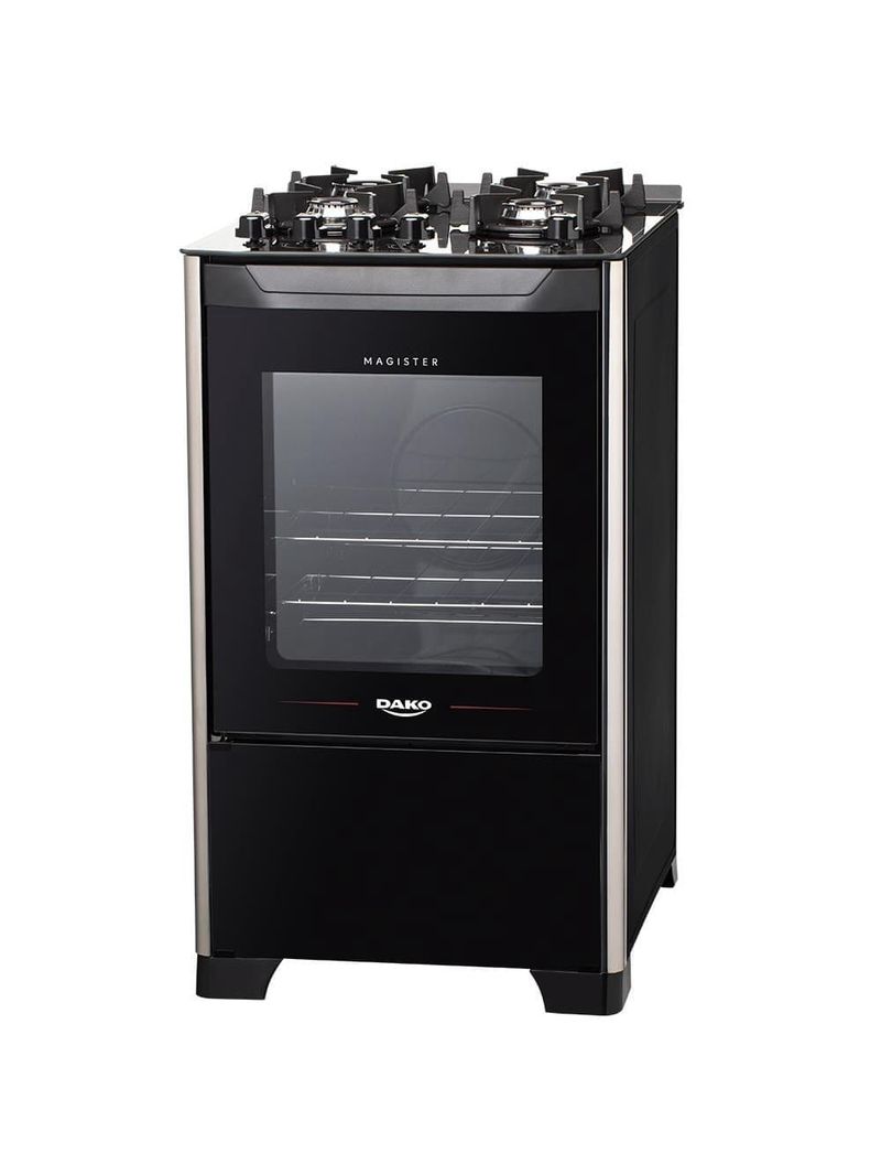 Fogão dako 4 bocas magister mesa de vidro acendimento automático bivolt preto
