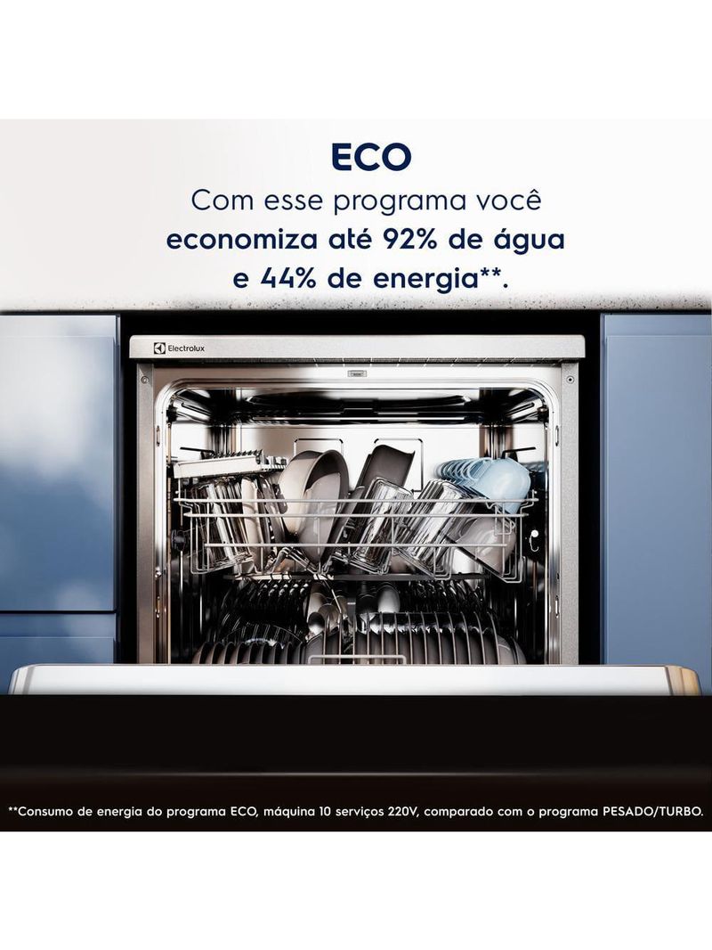 Lava-louças electrolux lb10e 10 serviços lava e seca branca