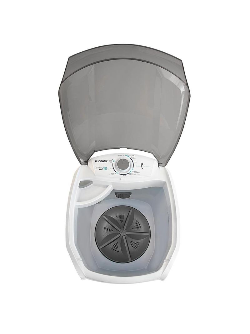 Lavadora suggar lavamax eco 15kg 6 programas de lavagem 500w branca
