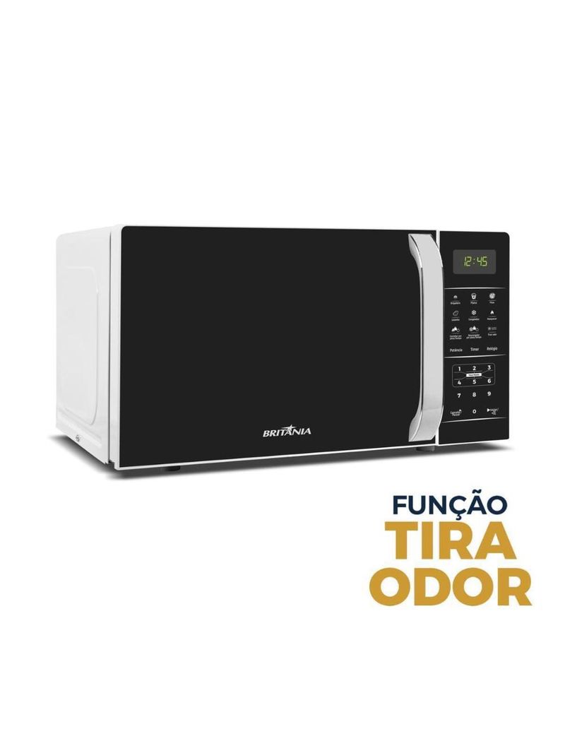 Micro-ondas britânia bmo23 20l limpa fácil 1100w preto/branco