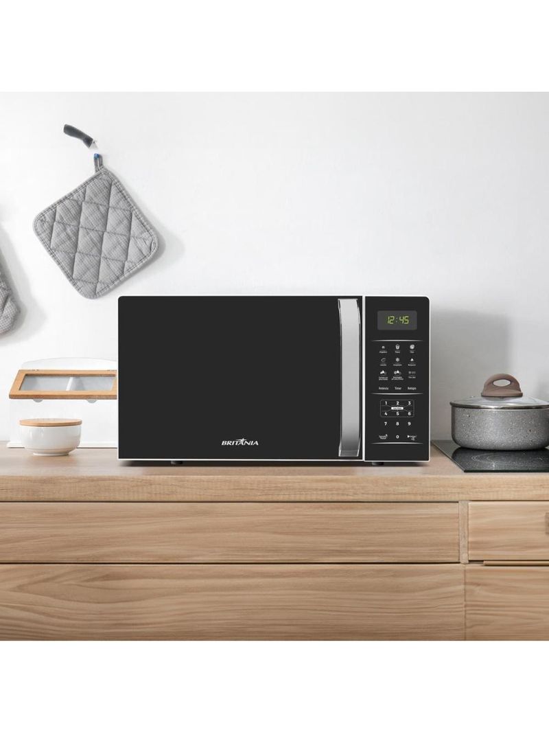 Micro-ondas britânia bmo23 20l limpa fácil 1100w preto/branco