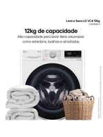 Lava e Seca LG 12kg/7kg Smart VC4 com Inteligência Artificial AI DD™ – CV5012WC4 | Branca
