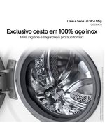 Lava e Seca LG 12kg/7kg Smart VC4 com Inteligência Artificial AI DD™ – CV5012WC4 | Branca