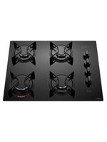 Cooktop a gás atlas u top 4 bocas mesa de vidro preto bivolt