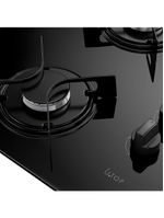 Cooktop a gás atlas u top 4 bocas mesa de vidro preto bivolt