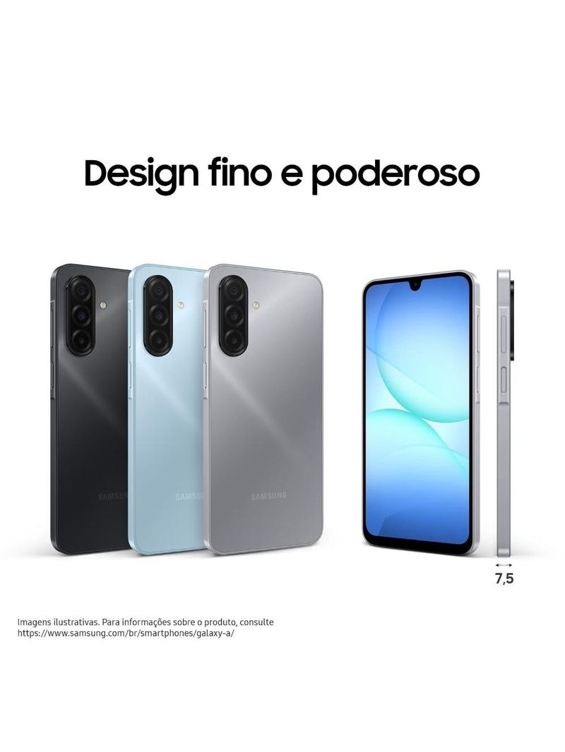 Celular samsung galaxy a17 4g tela 67" 256gb super amoled câmera tripla 50mp preto