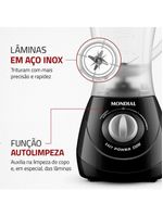 Liquidificador mondial power l-550 1,9l 550w 2 velocidades pulsar preto