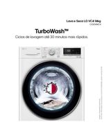 Lava e seca lg 14kg/8kg smart vc4 com inteligência artificial ai dd™ cv5014wc4 - branca