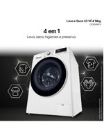 Lava e seca lg 14kg/8kg smart vc4 com inteligência artificial ai dd™ cv5014wc4 - branca