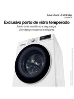 Lava e seca lg 14kg/8kg smart vc4 com inteligência artificial ai dd™ cv5014wc4 - branca