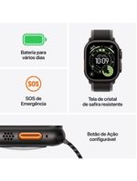Apple watch ultra 3 gps+ cellular 49mm pulseira loop alpina preta