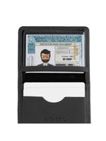 Carteira masculina de couro compacta bond preta