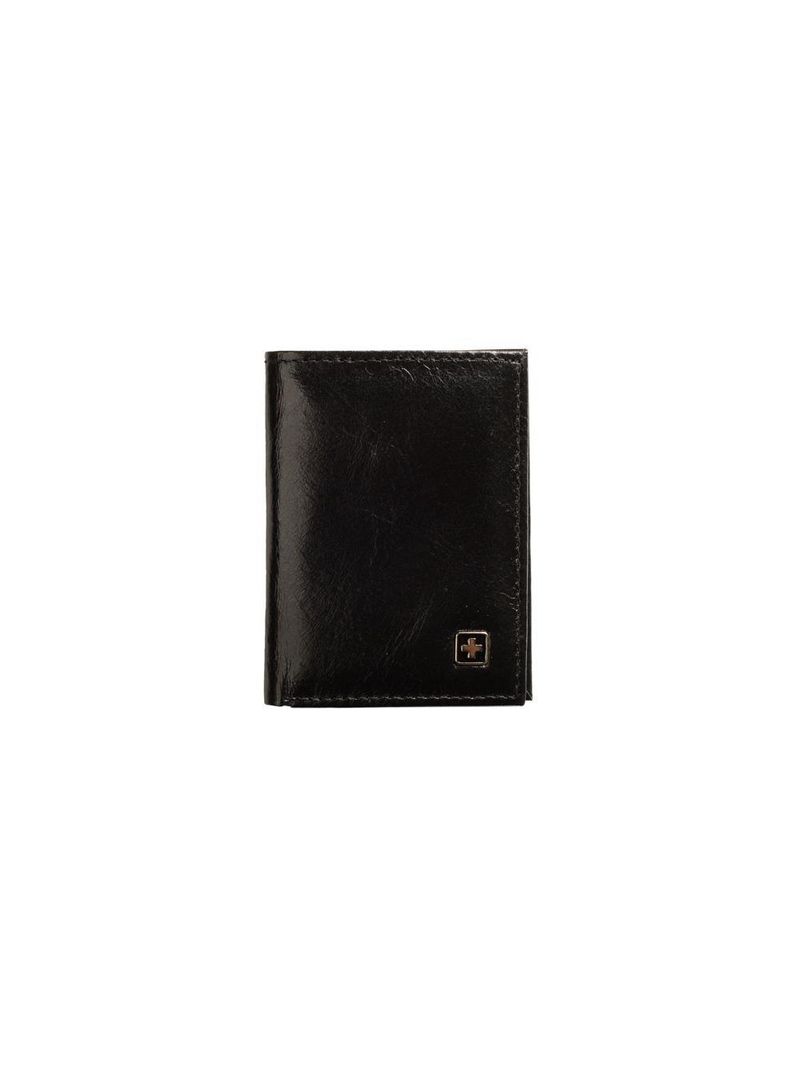 Carteira masculina de couro suissewin pequena preto