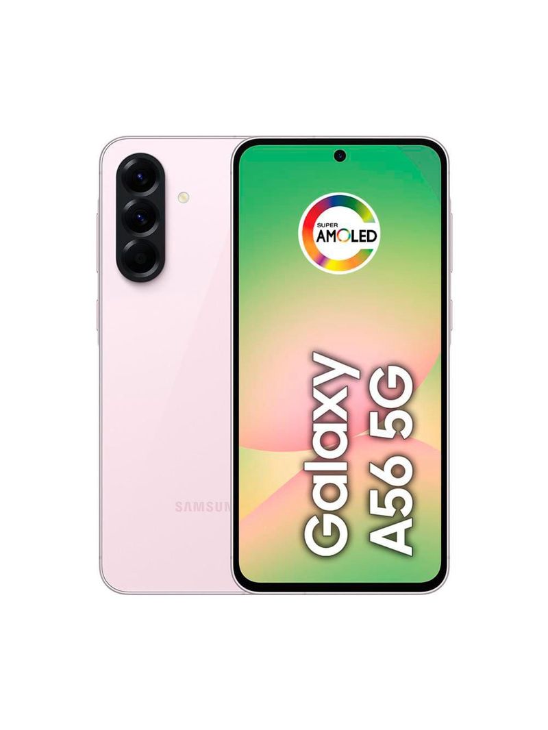 Celular samsung galaxy a56 tela super amoled 67" 128gb 5g câmera tripla até 50mp vídeo hdr e recursos ai rosa