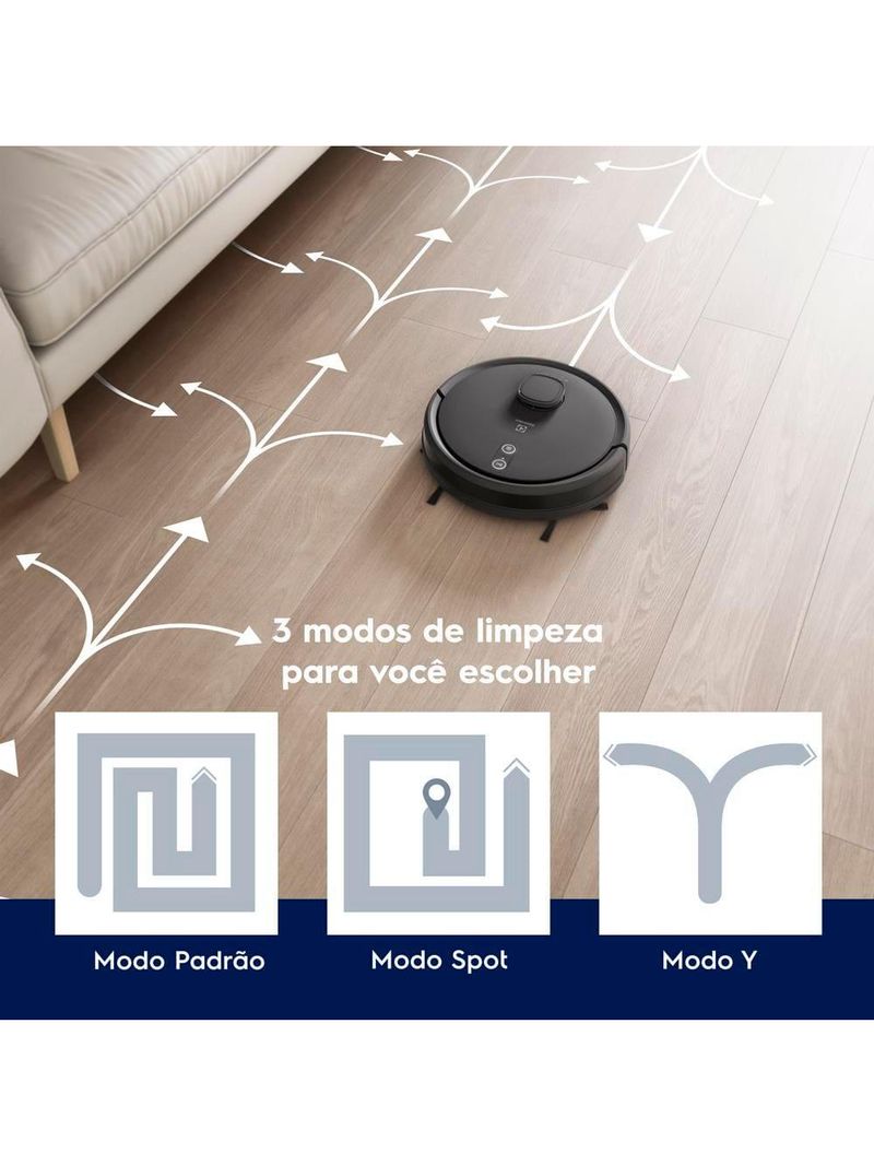 Aspirador robô electrolux experience erb60 wi-fi 140w autonomia 1h40 mapeamento bivolt preto