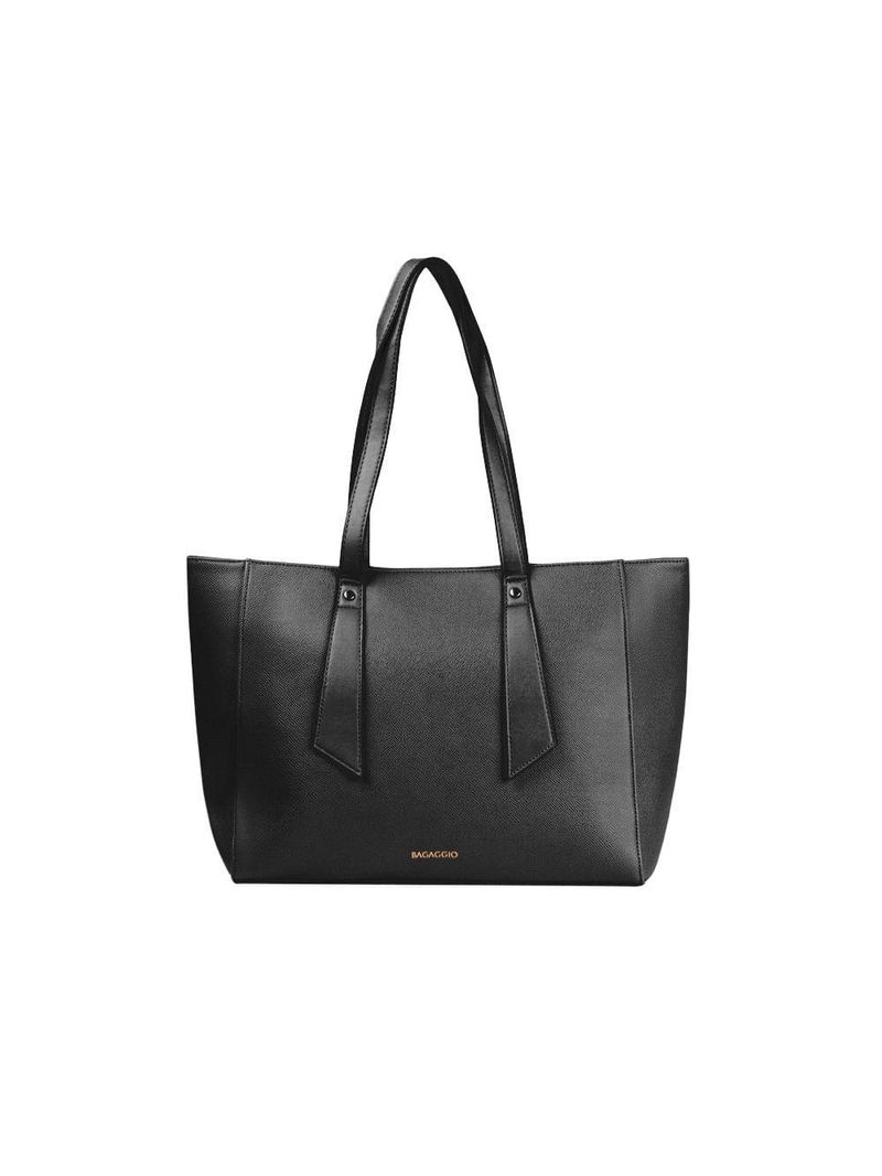 Bolsa feminina grande tote com alça alongada preta