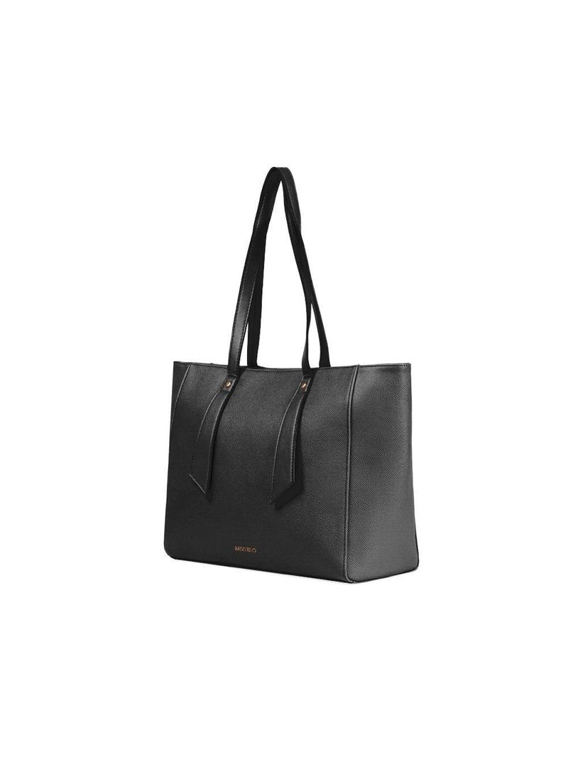 Bolsa feminina grande tote com alça alongada preta