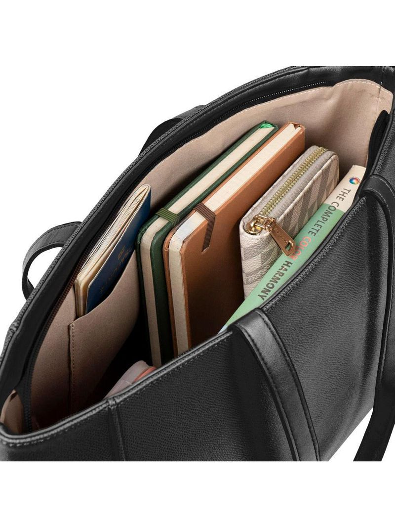 Bolsa feminina grande tote com alça alongada preta