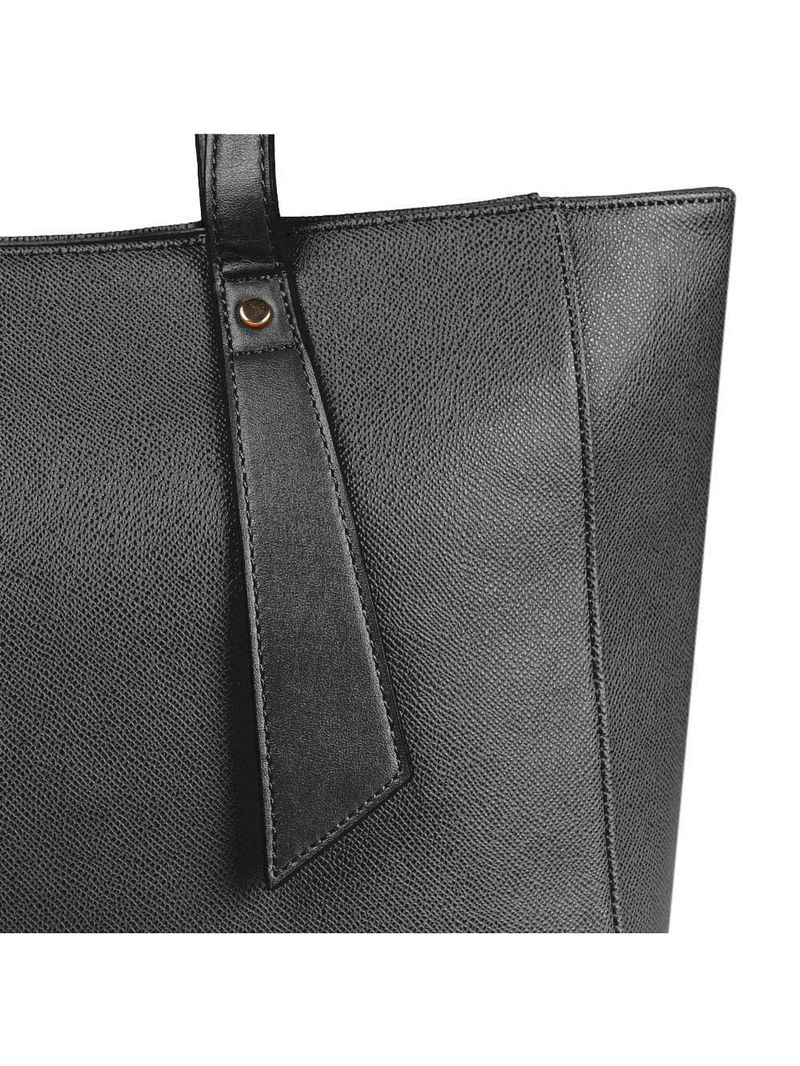 Bolsa feminina grande tote com alça alongada preta