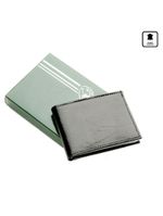 Carteira masculina de couro com porta cartão freeway preta